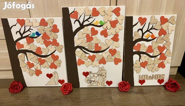 Esküvői vendégkönyv-vászonfestmény