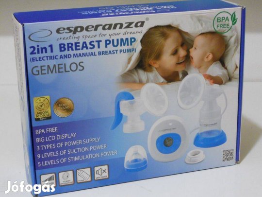 Esperanza Gemelos 2in1 ECM003B - elektromos és kézi mellszívó