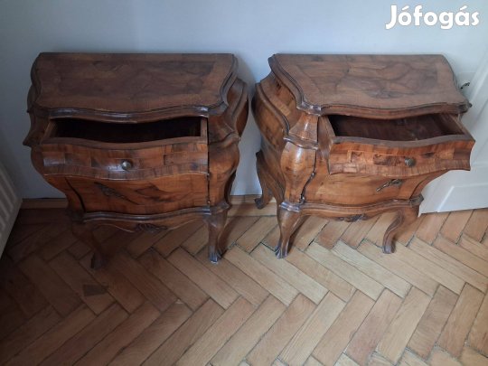 Észak olasz , Padova , Domenichelli 2db neobarokk éjjeliszekrény