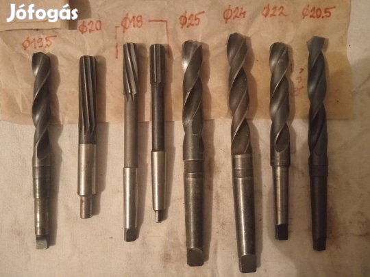 Eszterga dörzsár és csigafúró többféle méretben 