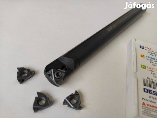 Esztergakés, d 16mm szárú menetkés, 16ir g60 (60°-os) lapka