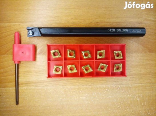 Esztergakés furatkés 12 mm 12x12 szár + 10 db lapka