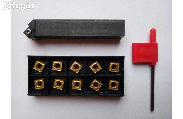 Esztergakés jobbos eszterga kés 16 mm szár + 10 db lapka