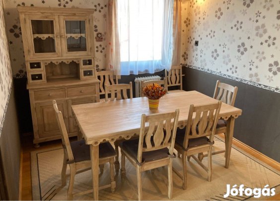Étkező garnitúra + tálaló szekrény