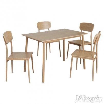 Étkezőgarnitúra 1+4, természetes tölgy, LAMIR