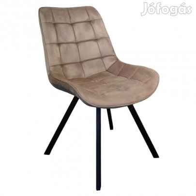 Étkezőszék, szürkésbarna Taupe Velvet szövet/fekete, SAMIRA