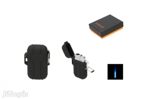 Eurojet szúrólángos vihargyújtó - fekete gumírozott borítással