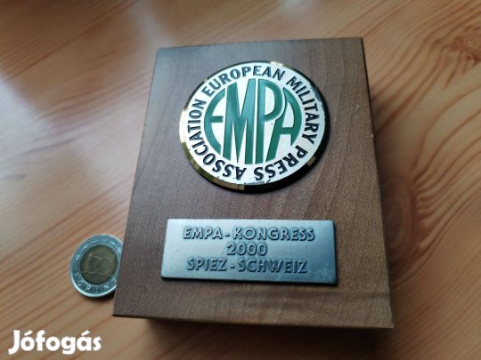 Európai Katonai Sajtó kitüntető dija EMPA 2000 Svájc ritka db