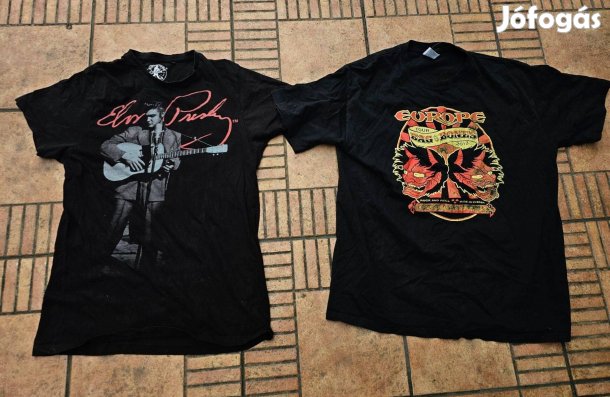 Europe Rock póló Elvis póló S M L 2db