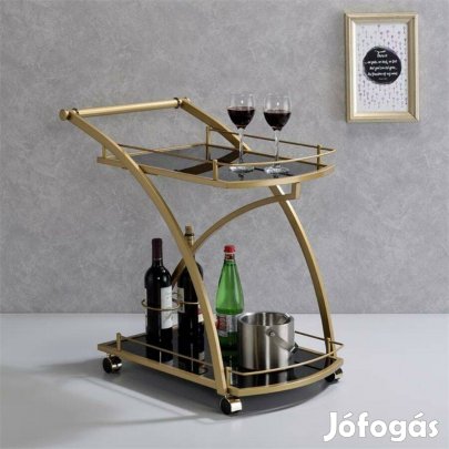 Evo kiszolgáló kocsi (arany - fekete üveg) 13807