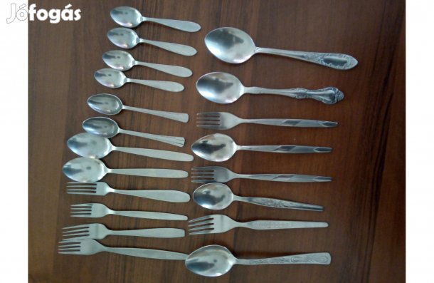 Evőeszközök, kanál-villa-kiskanál 20 db. Gyűjtőknek vagy pótlásra