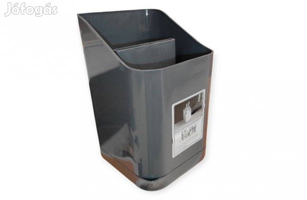 Evőeszközszárító állvány 2 rekeszes, antracit, műanyag, 10,5x11x18 c