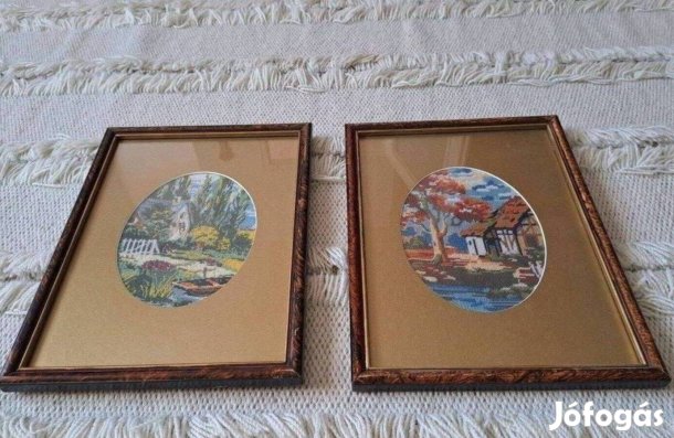 Évszakok ábrázolása gobelin keretben