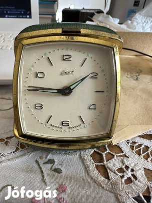 Exact Germany utazó óra 74x74 mm 1960-70. javításra vagy alkatrésznek