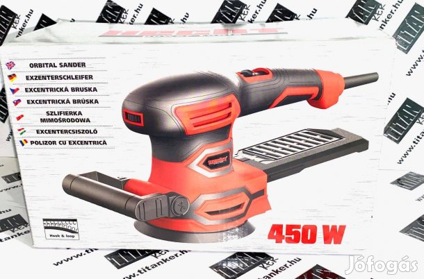 Excenteres csiszoló Elektromos Rezgőcsiszoló 450W 125mm Hecht1768