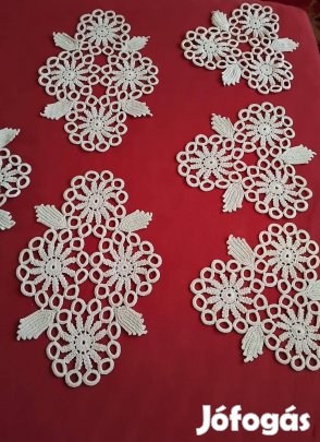 Exkluzív 10 részes,kézzel horgolt ír csipke terítő szett