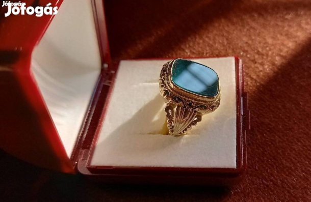 Exkluziv Férfi Arany Gyűrű, Magyar Fémjeles 14Kt Arany Pecsétgyűrű