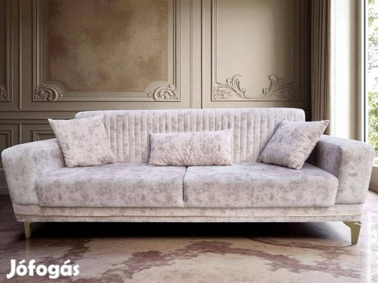 Exkluzív, ágyazható kanapé, különleges bézs márvány hatású mintázattal