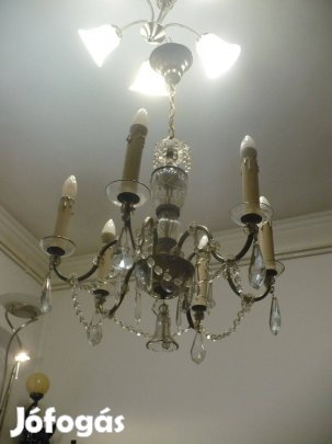 Exkluzív antik réz kristály mennyezeti lámpa