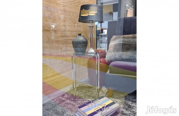 Exkluzív ezüst színű design fém állvány 54 cm