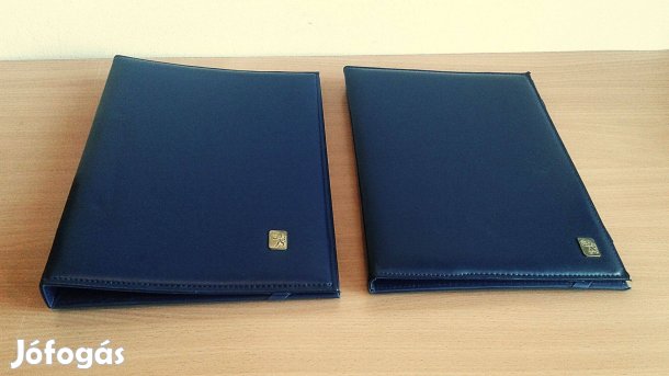 Exkluzív sötétkék gyűrűs mappák, A4 méret. Párnázott borítás. Új