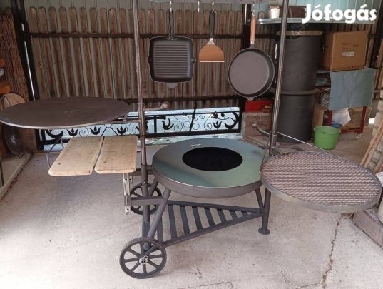 Extra Egyedi Grillkocsi Plancha Ofyr Tűzrakó tárcsalap bogrács tartó