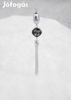 Extra hosszú ezüst színű nyaklánc medállal - Zara