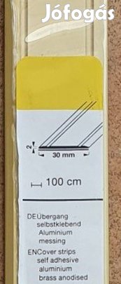 Extra lapos átmenetprofil alu öntapadó arany 30mm széles 1m hosszú Új
