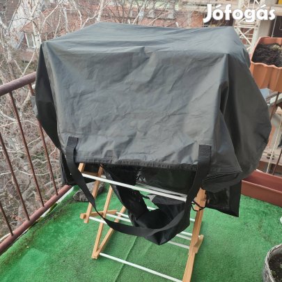 Extra méretű fekete zipzáras füles zsák