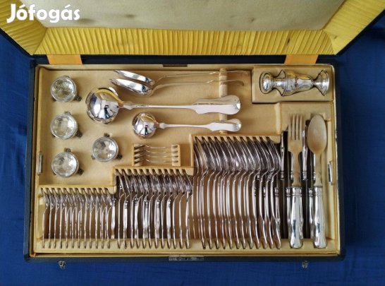 Ezüst 12 személyes evőeszköz készlet 103 darabos 4.351 gramm hegedű f