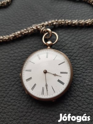 Ezüst Bordier zsebóra lánccal 