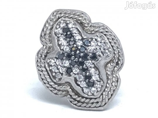 Ezüst, exkluzív, köves gyűrű, 17,75 mm