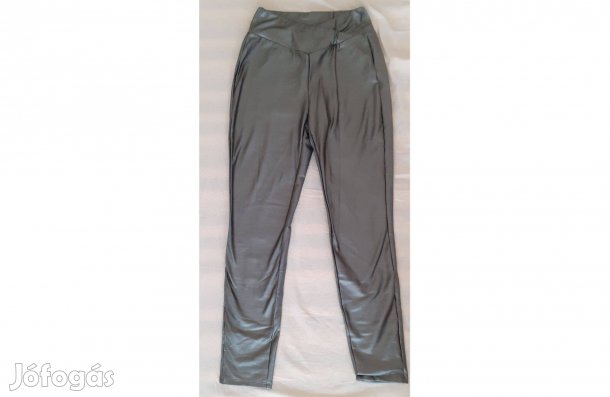 Ezüst bőrhatású leggings xs