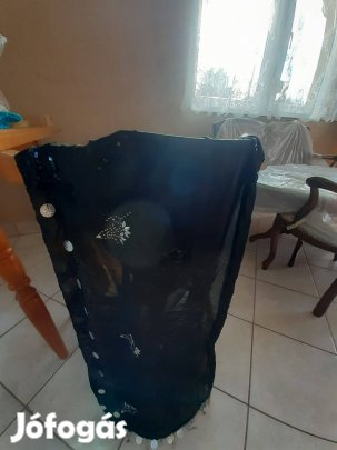 Ezüst diszítéses csörgős elasztikus széles sál 65x180cm