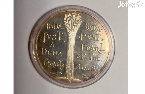 Ezüst emlékérem "Budapest a Duna gyöngye" MKB 999,9/1000 Oz (31,1g)