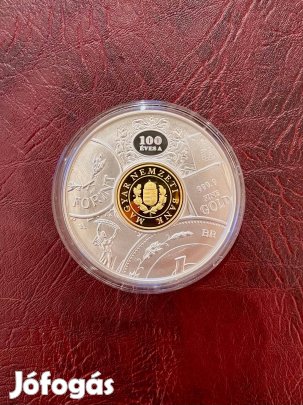 Ezüst emlékpénzérme 100 éves a Magyar Nemzeti Bank
