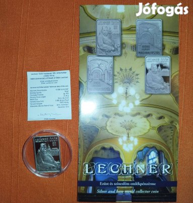 Ezüst érme Lechner Ödön halálának 100. évfordulója
