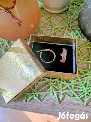 Ezüst fülbevaló 14 karátos arannyal bevont