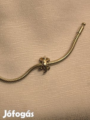 Ezüst gekkó Pandora stílusú charm