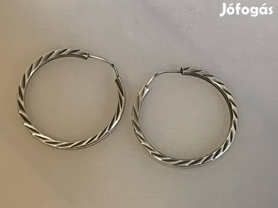 Ezüst jelzett karika fülbevaló 