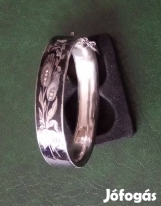 Ezüst karkötő antik 800-as ezüst gyászékszer gyászkarkötő karreif