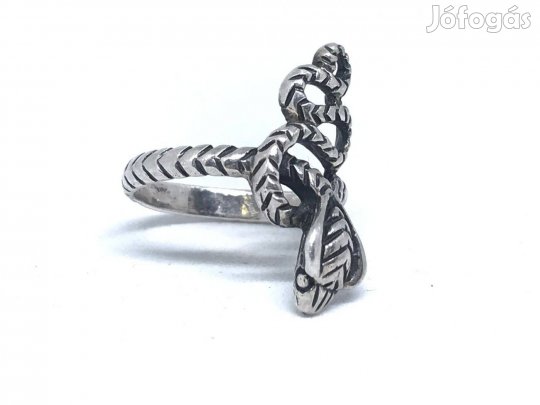 Ezüst kígyó gyűrű, 18 mm