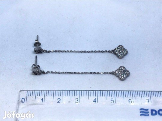 Ezüst lógós fülbevaló, új!