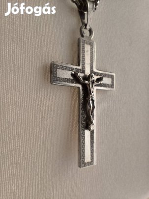Ezüst nyaklánc, ezüst kereszttel 