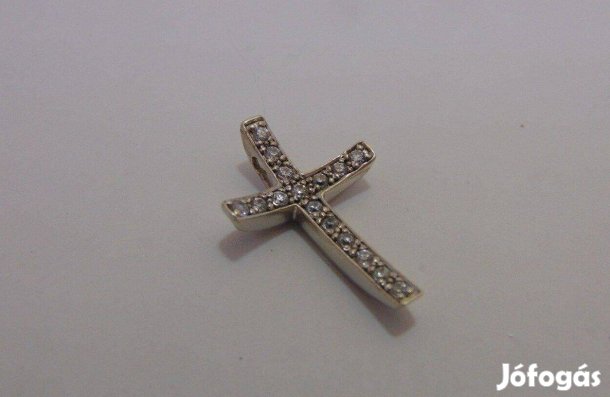 Ezüst strasszköves kereszt medál