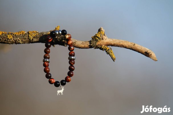 Ezüst szarvas karkötő