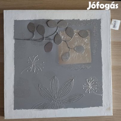Ezüst színű, modern texturált falikép