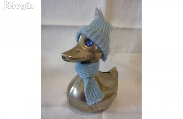 Ezüst színű fém kacsa persely Ebzard Duck" dísztárgy