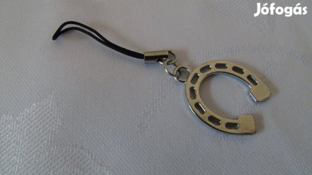 Ezüst színű fém lópatkó mobiltelefon dísztárgy