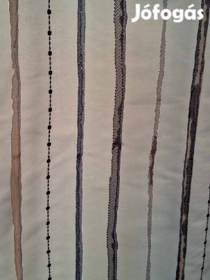 Ezüst szürke csíkos új sötétítő függöny (11,8m 140 cm)